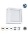 GLOBOSTAR® MAJESTIC 60775 Μοντέρνο Φωτιστικό Τοίχου - Απλίκα LED 10W 1050lm 120° AC 220-240V Αδιάβροχο IP65 Φυσικό Λευκό 4500K - Bridgelux SMD Chip - Λευκό Ματ - Μ17 x Π17 x Υ9cm - 3 Χρόνια Εγγύηση